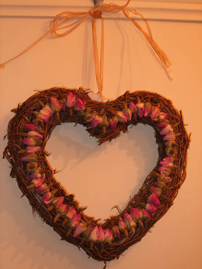 Beautiful Clematis and Rosebud Heart